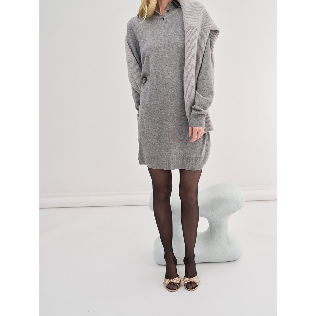 Polo dress heather grey light