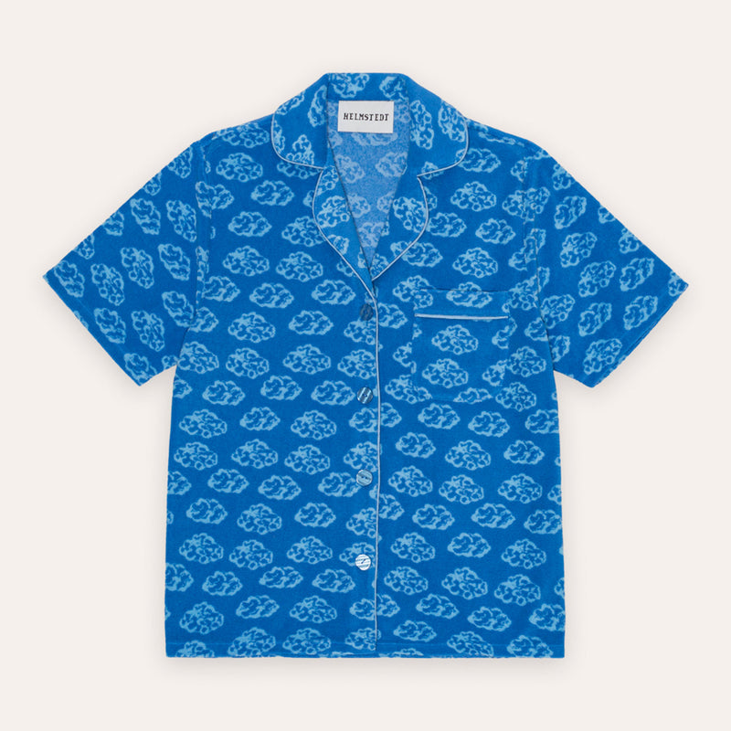 Flora shirt blue clouds