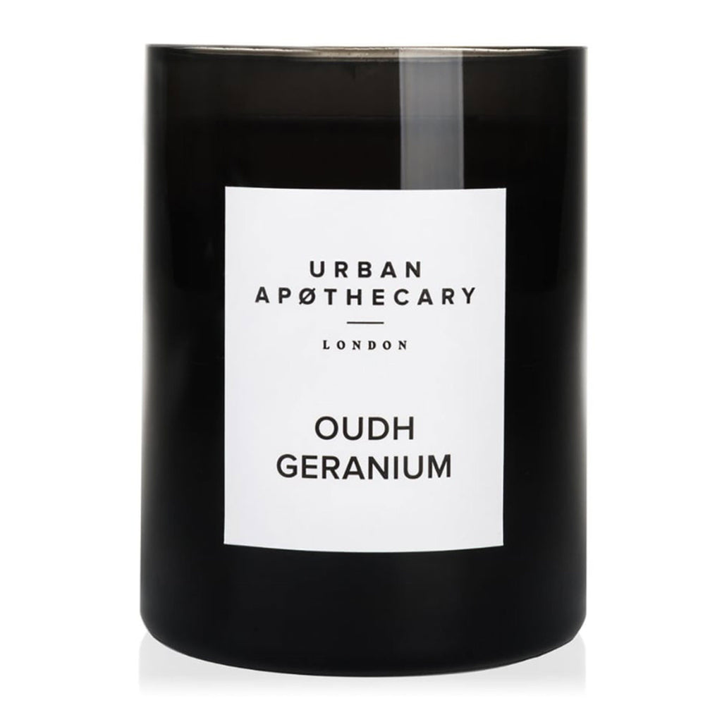 Oudh Geranium luxury glass candle 300g